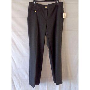 Anne Klein Women's Black Dress Pants Size 10 Straight Leg Mid Rise NWT